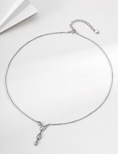 S925 Silver Zircon Pendant Necklace – Adjustable, Minimalist Shine