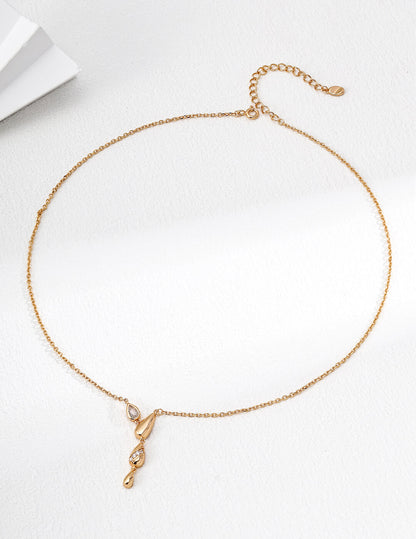 S925 Silver Zircon Pendant Necklace – Adjustable, Minimalist Shine