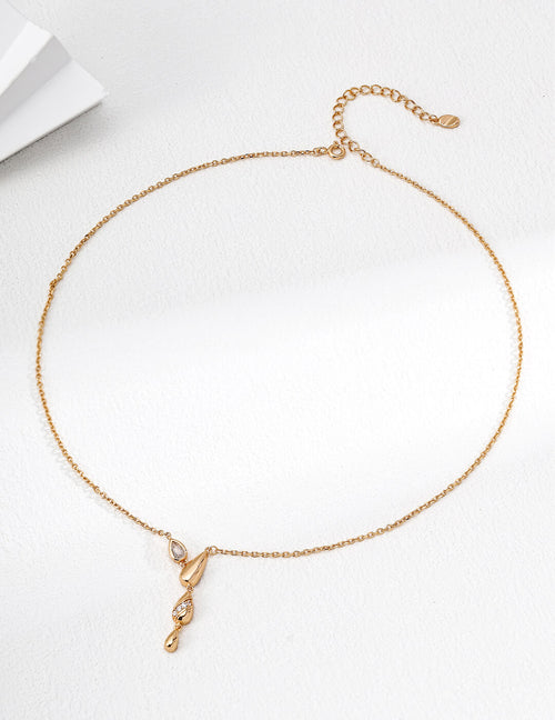 S925 Silver Zircon Pendant Necklace – Adjustable, Minimalist Shine