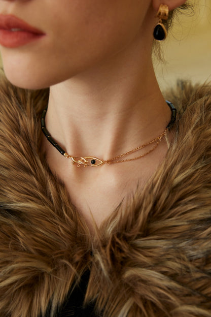 Dark Star Fission Necklace | S925 Silver  Black Agate