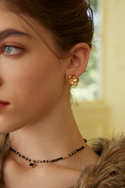 Nebula Flower Earrings | S925 Retro Gold Minimalist Star Track Earrings