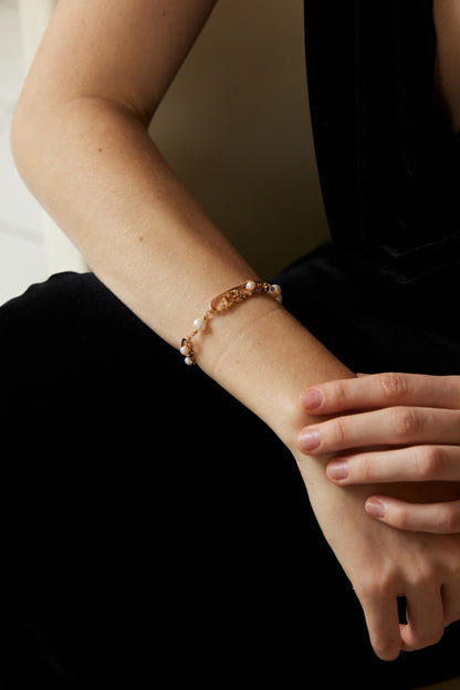 Star Track Pearl Set｜S925 Silver Pearl Bracelet + Earrings