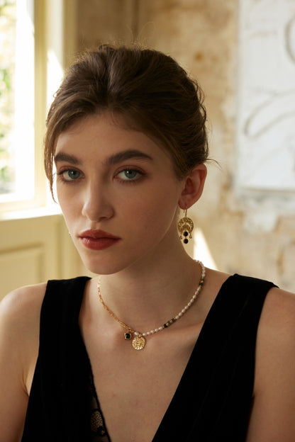 Nebula Cocoon Necklace | S925 Natural Pearl Water Grass Agate Zircon