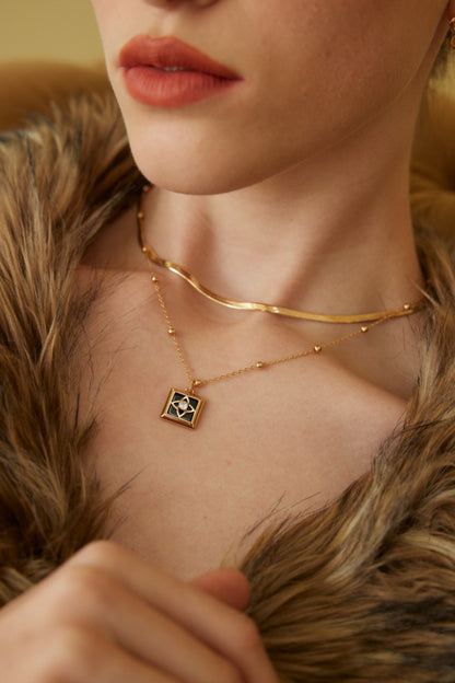 Starry Sky Necklace | S925 Black Agate Zircon