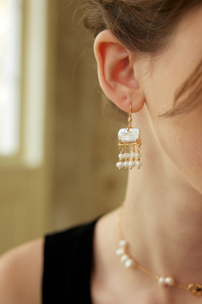 Light Year Beads Earrings | S925 Silver Mother of Pearl