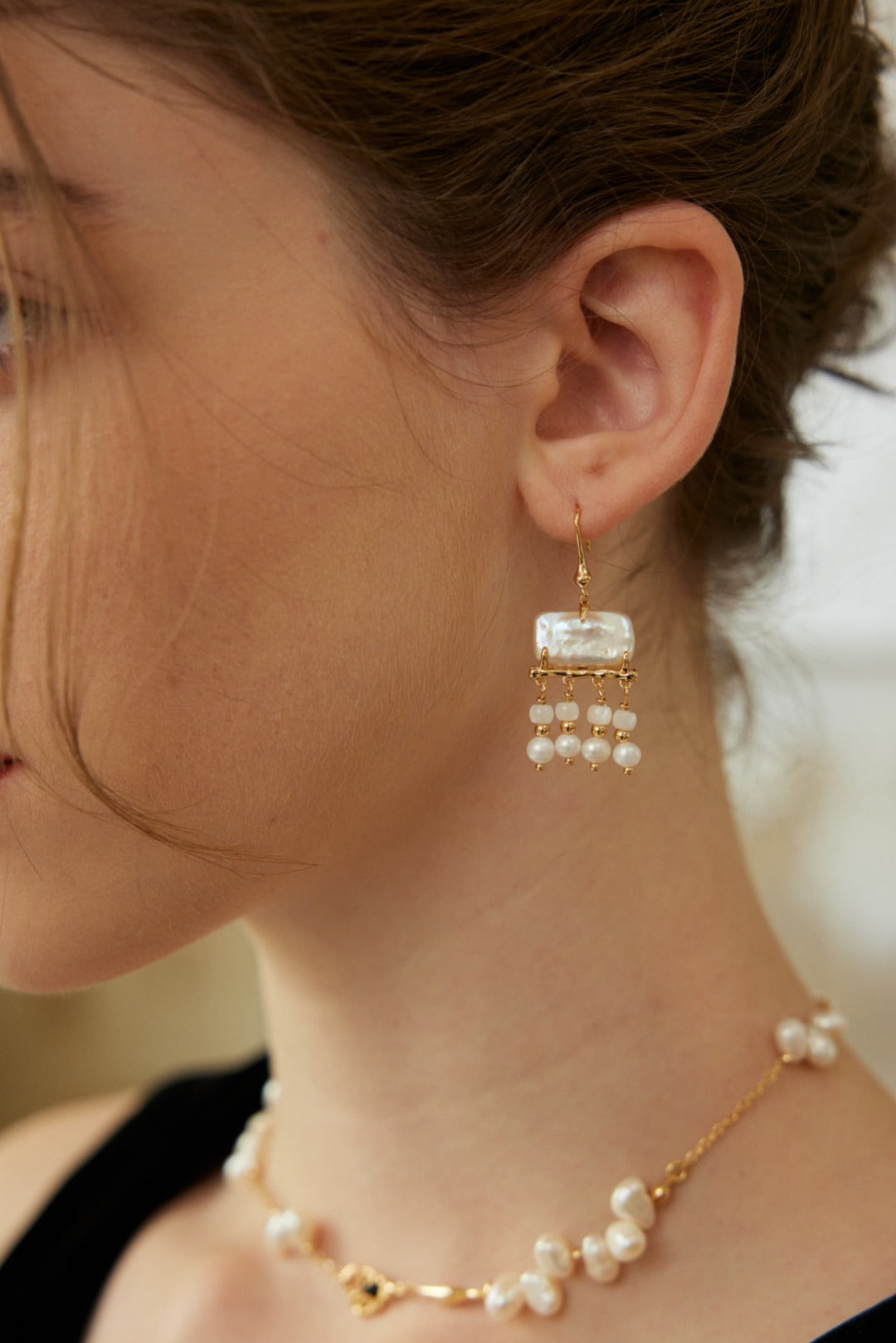 Light Year Beads Earrings | S925 Silver Mother of Pearl