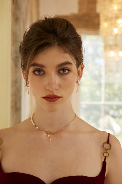 Whispering Stars Earrings | S925 Silver Natural Pearls