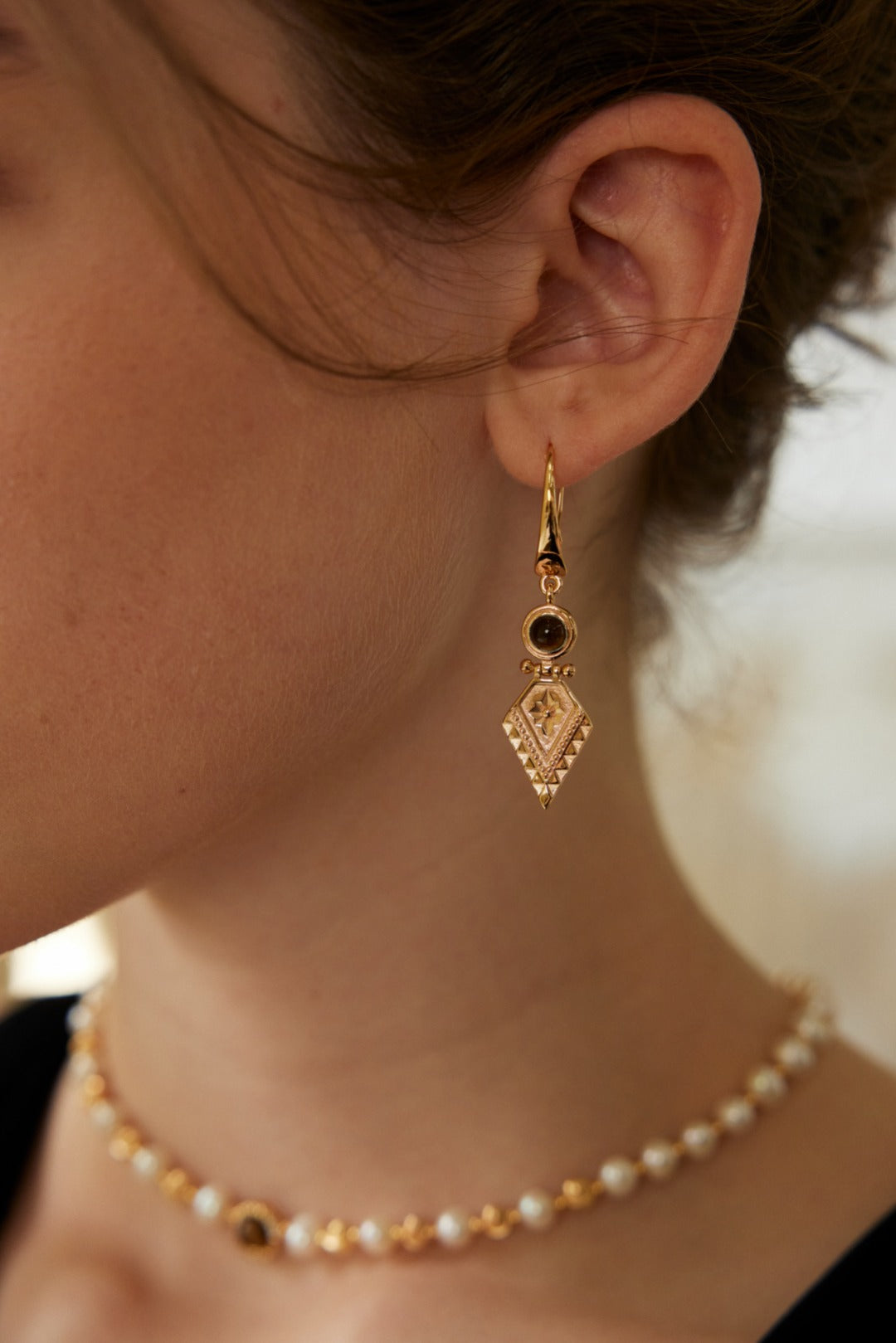 Galaxy Tiger Eye Earrings | S925 Silver Tiger Eye Stone