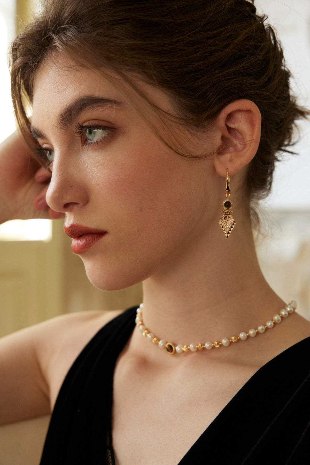 Galaxy Tiger Eye Earrings | S925 Silver Tiger Eye Stone