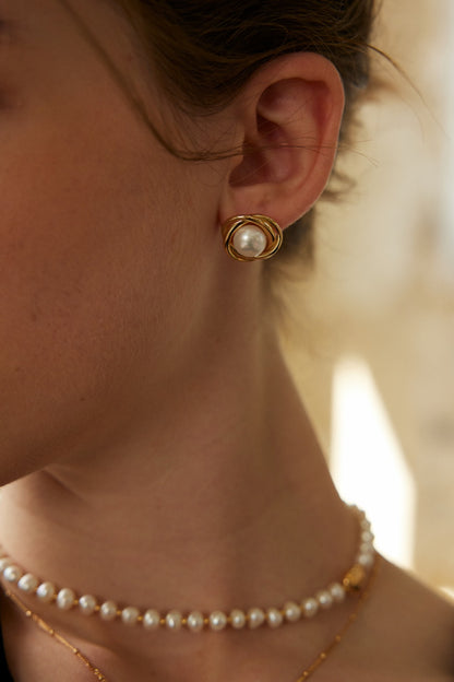 Moonlight Monologue Earrings | S925 Silver Natural Pearl Earrings