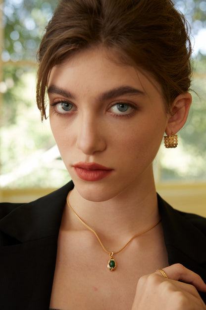 Star Track Minimalist Earrings | S925 Two-tone Geometric Earrings