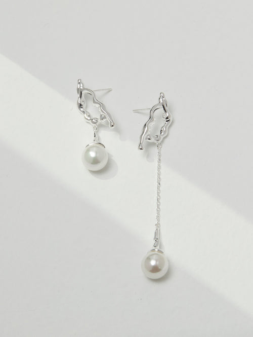 【New Moon Jewelry】Liquid Capital Earrings | S925 Silver Branches Flow