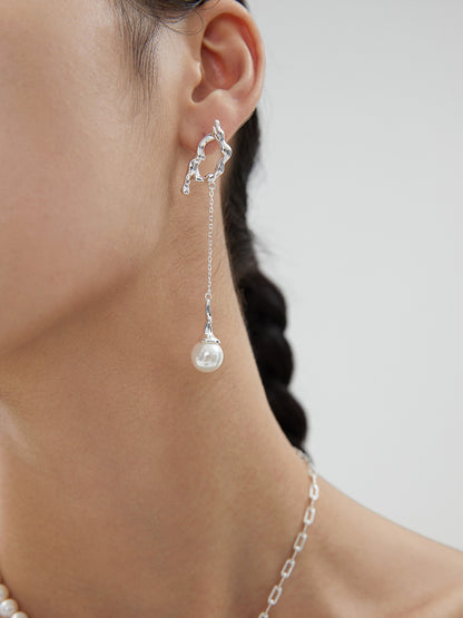 【New Moon Jewelry】Liquid Capital Earrings | S925 Silver Branches Flow