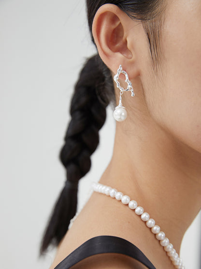 【New Moon Jewelry】Liquid Capital Earrings | S925 Silver Branches Flow