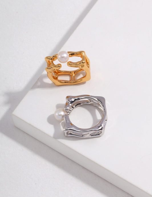 【Last Quarter Moon】Disruptor Ring | S925 Silver Natural Pearl