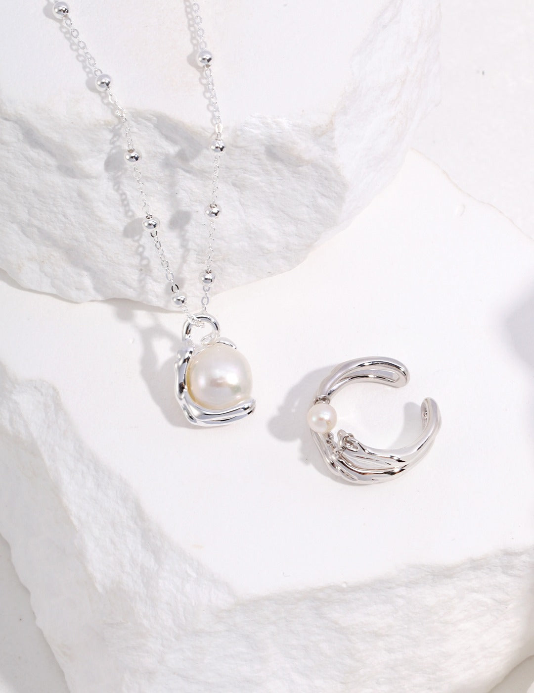 Waxing Gibbous Baroque Pearl Necklace