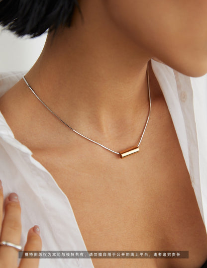 Interstellar Minimalist Necklace｜S925 Vintage Gold Geometric Pendant