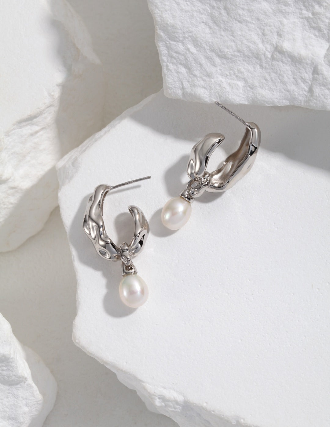 S925 Silver Last Quarter Moon Pearl Jewelry Set
