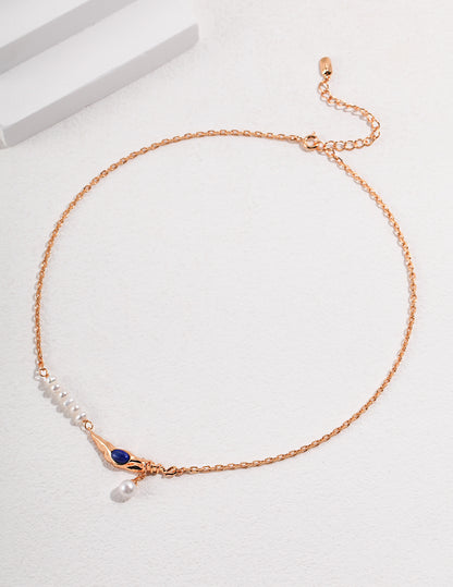 Waxing Crescent Glow Necklace｜S925 Silver Moon Phase Jewelry in Vintage Gold
