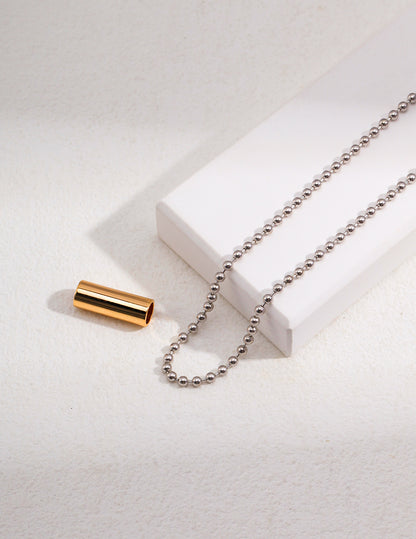 Interstellar Minimalist Necklace｜S925 Vintage Gold Geometric Pendant