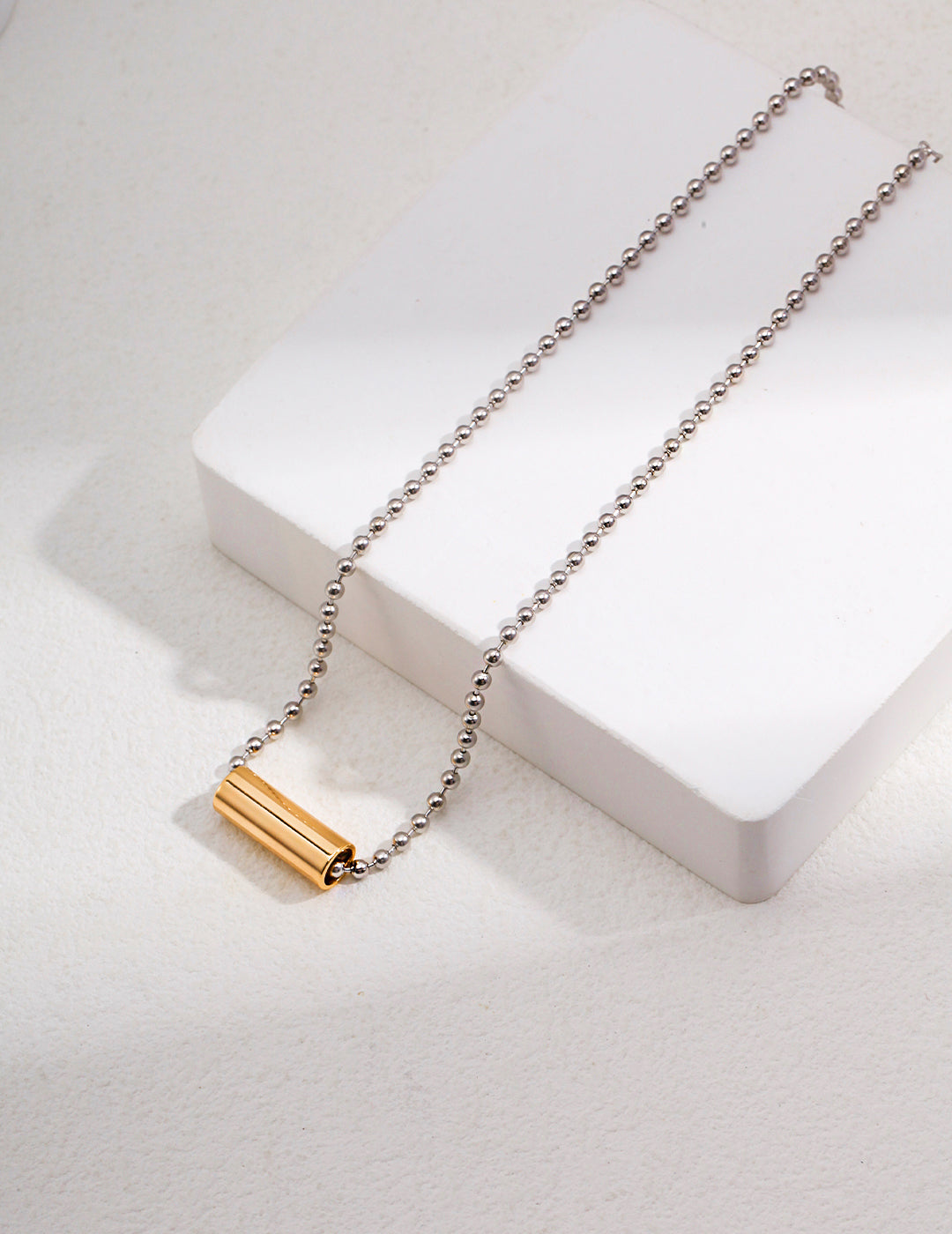 Interstellar Minimalist Necklace｜S925 Vintage Gold Geometric Pendant