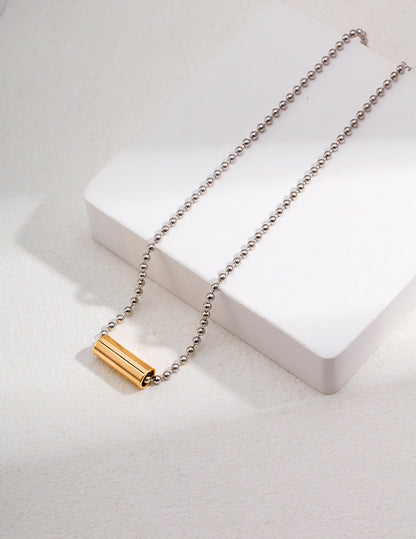 Interstellar Minimalist Necklace｜S925 Vintage Gold Geometric Pendant