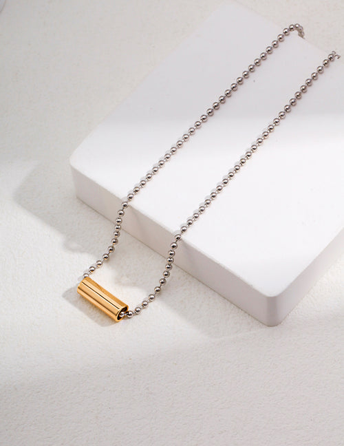 Interstellar Minimalist Necklace｜S925 Vintage Gold Geometric Pendant