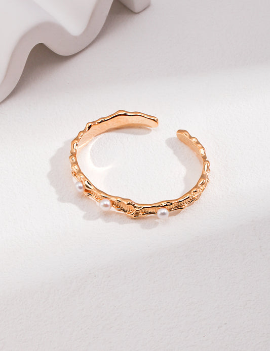 【First Quarter Moon】Decoding bracelet | Lava fluid S925 silver natural pearl