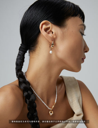 S925 Silver Last Quarter Moon Pearl Jewelry Set