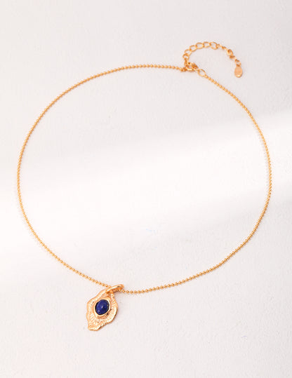 S925 Silver Lapis Lazuli Moon Necklace –  Waxing Gibbous Jewelry