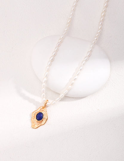 S925 Silver Lapis Lazuli Moon Necklace –  Waxing Gibbous Jewelry