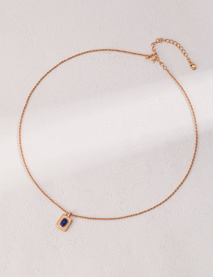 S925 Silver Lapis Lazuli Moon Necklace – Waxing Gibbous Jewelry