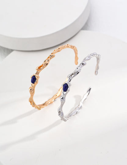Waning Gibbous Moon Lapis Lazuli Bracelet