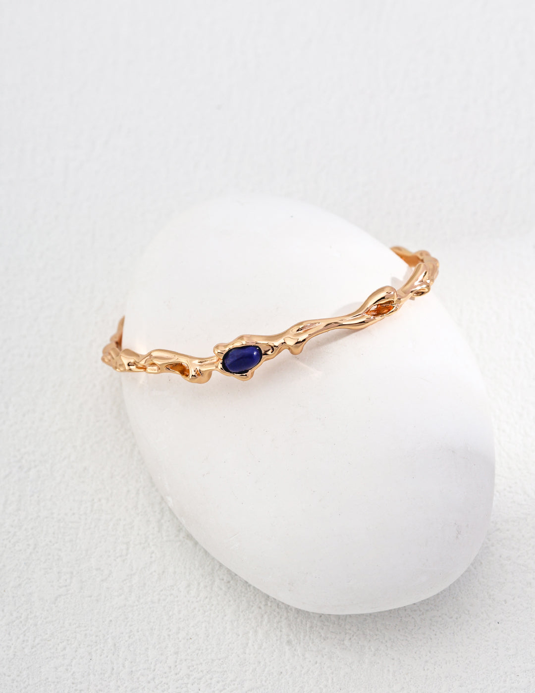 Waning Gibbous Moon Lapis Lazuli Bracelet