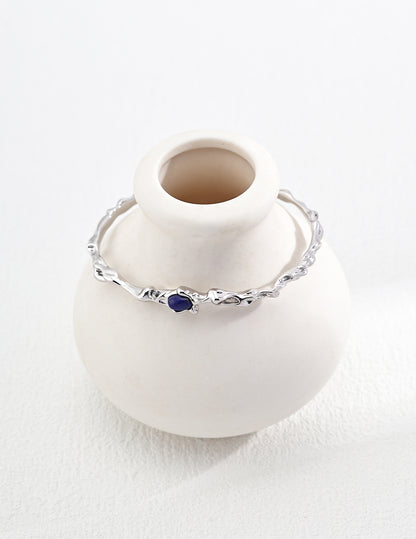 Waning Gibbous Moon Lapis Lazuli Bracelet