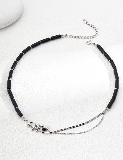 Dark Star Fission Necklace | S925 Silver  Black Agate