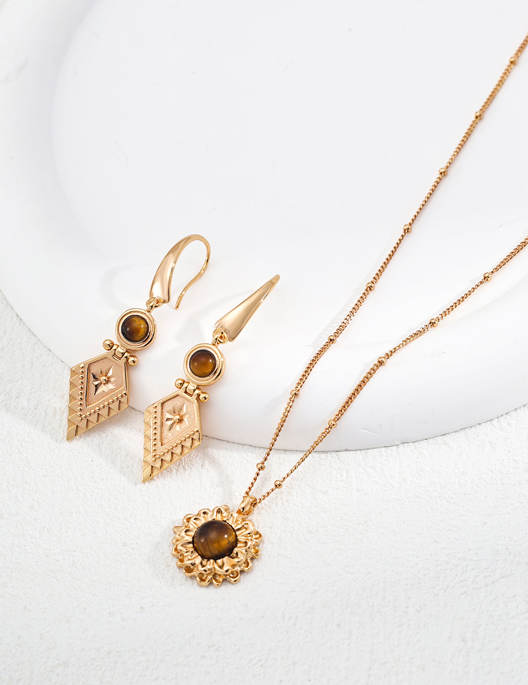 Galaxy Tiger Eye Earrings | S925 Silver Tiger Eye Stone