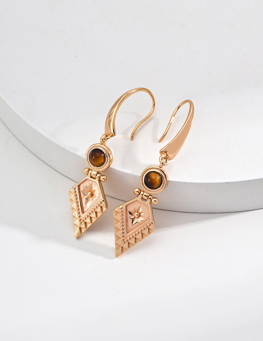 Galaxy Tiger Eye Earrings | S925 Silver Tiger Eye Stone