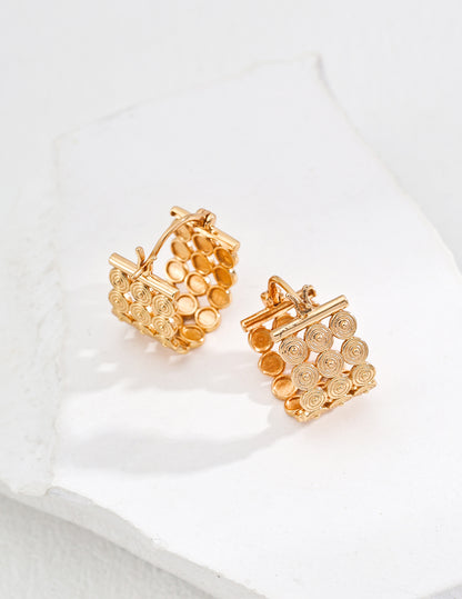 Star Track Minimalist Earrings | S925 Two-tone Geometric Earrings