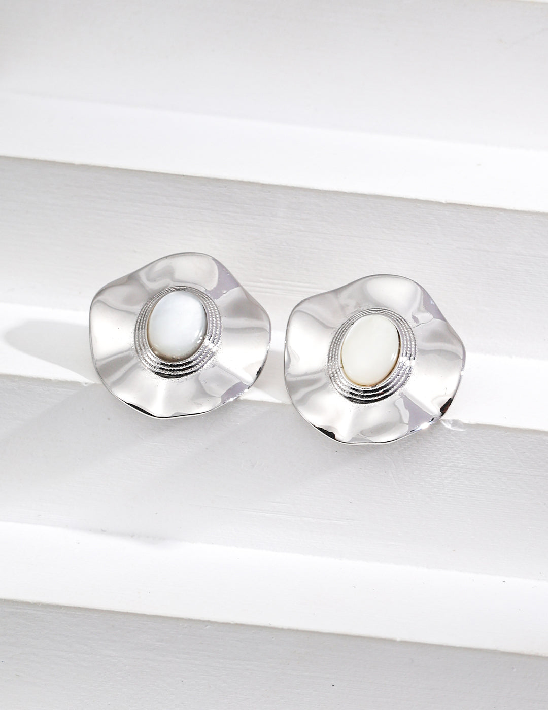 French Starry Night Earrings | S925 Silver Black Agate Shell