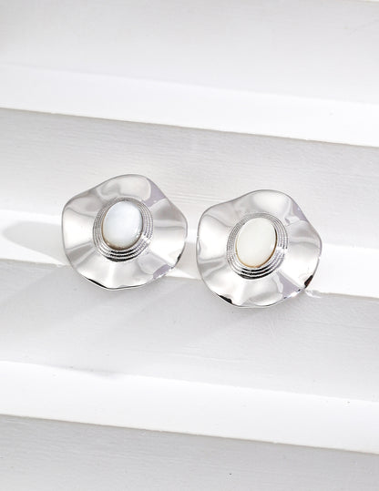 French Starry Night Earrings | S925 Silver Black Agate Shell