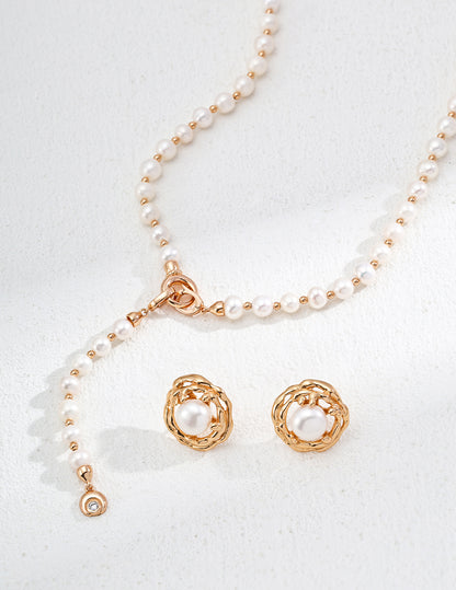 Galaxy Whispering Necklace | S925  Natural Pearl Zircon