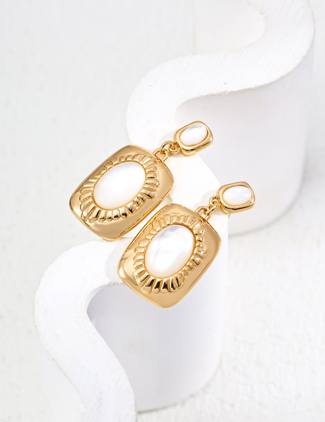 Stardust Pearl Earrings｜S925 Vintage Gold and Silver Silk Shell