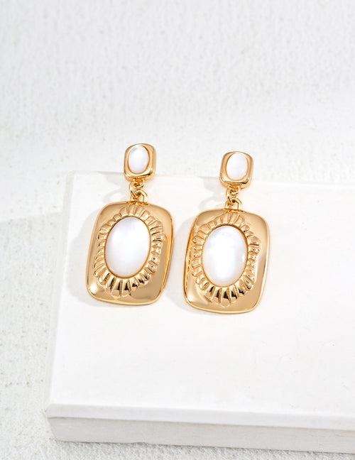 Stardust Pearl Earrings｜S925 Vintage Gold and Silver Silk Shell