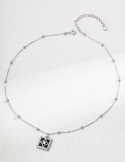Starry Sky Necklace | S925 Black Agate Zircon