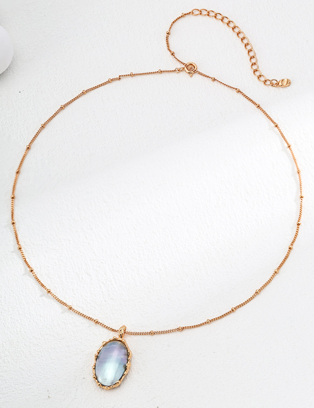 Gilded Moon Shadow Necklace | S925 Silver Mabe Pearl