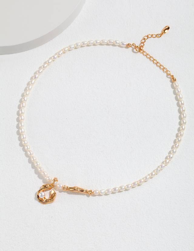 S925 Silver Last Quarter Moon Pearl Jewelry Set