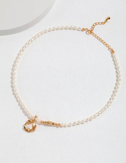 S925 Silver Last Quarter Moon Pearl Jewelry Set
