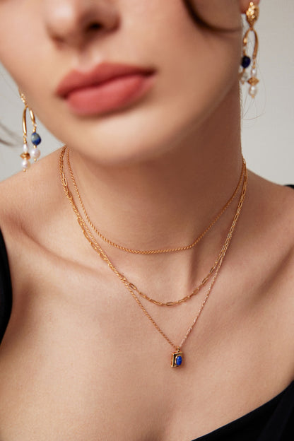 S925 Silver Lapis Lazuli Moon Necklace – Waxing Gibbous Jewelry