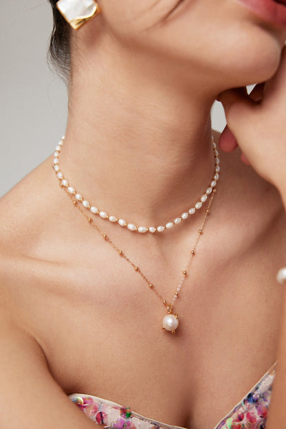 Waxing Gibbous Baroque Pearl Necklace